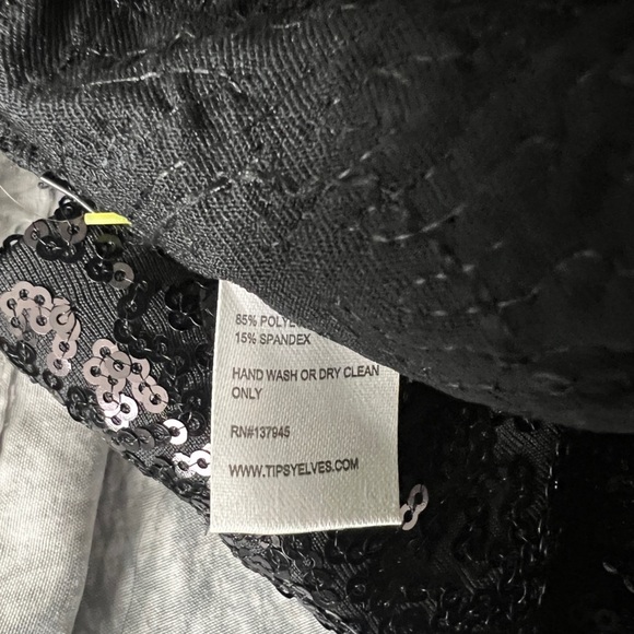 Tipsy Elves Trendy Sequin Glam Black Legging Pants - Picture 7 of 8